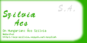 szilvia acs business card